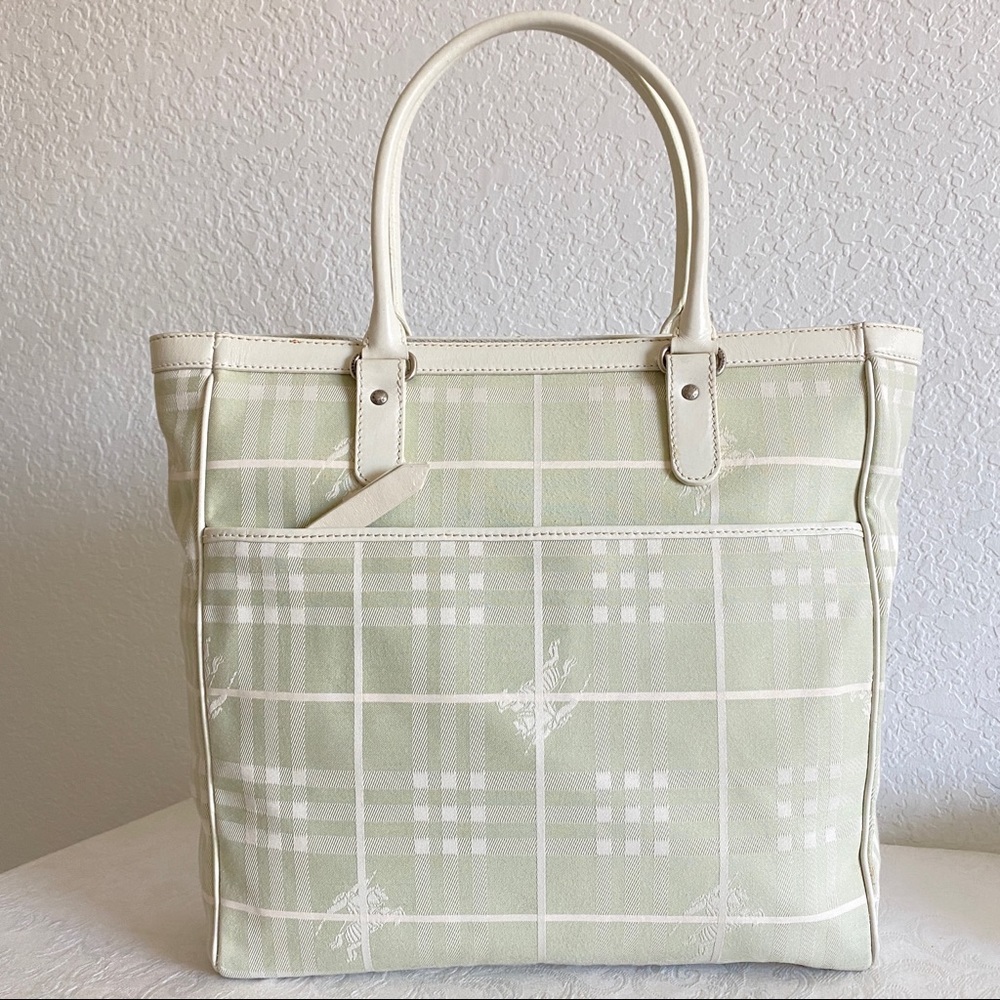 Burberry check canvas logo tote